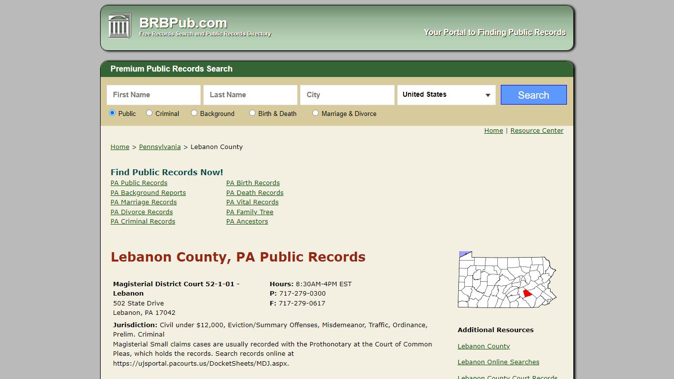 Lebanon County Public Records | Search Pennsylvania ...